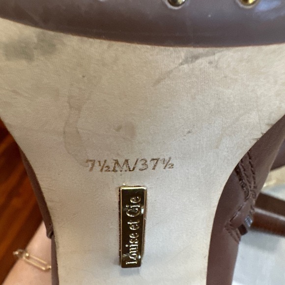 Louise Et Cie Ankle Boots Brown Leather Round Toe Size 7.5/37.5 - Picture 7 of 8